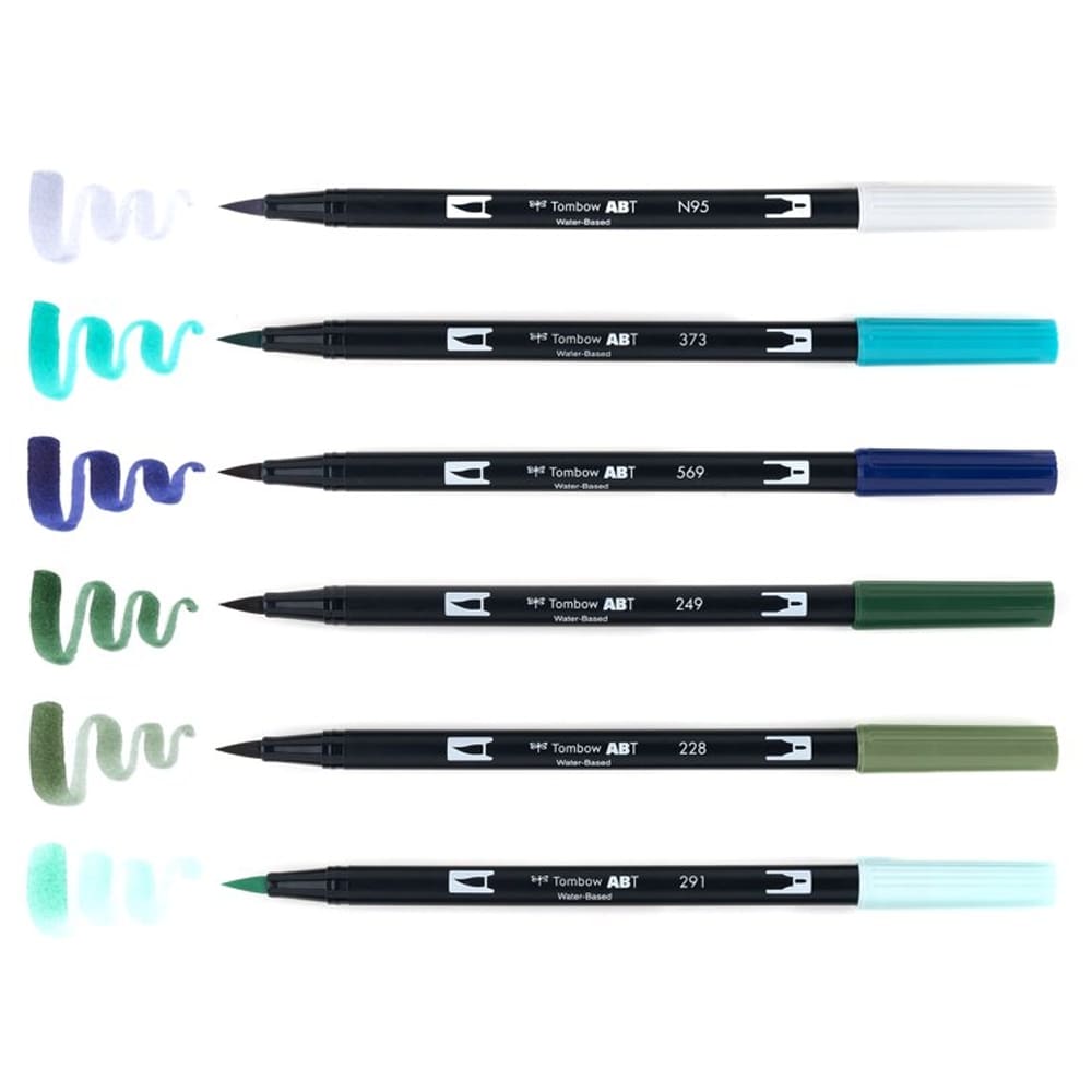 Tombow AB-T Dual Brush Pen Winter Wonderland (Kış Harikalar Diyarı Renkleri) 6'li Set