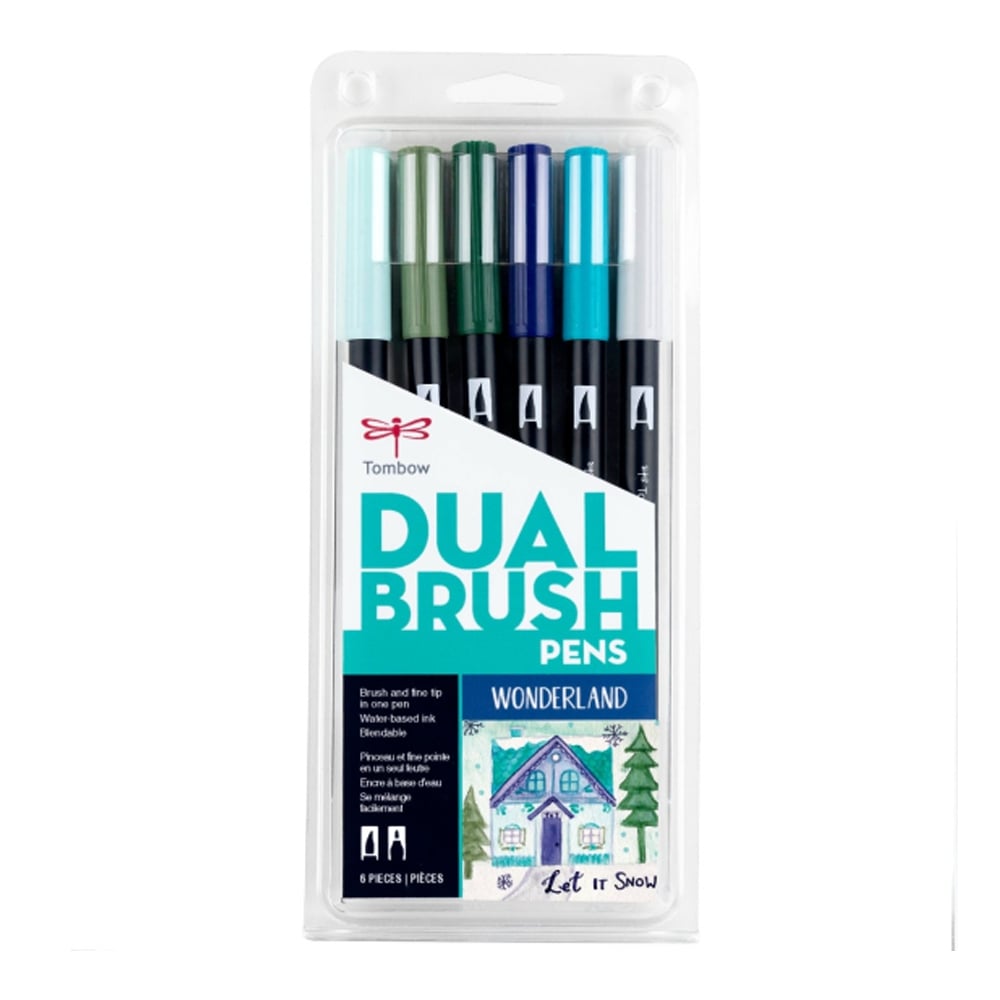 Tombow AB-T Dual Brush Pen Winter Wonderland (Kış Harikalar Diyarı Renkleri) 6'li Set