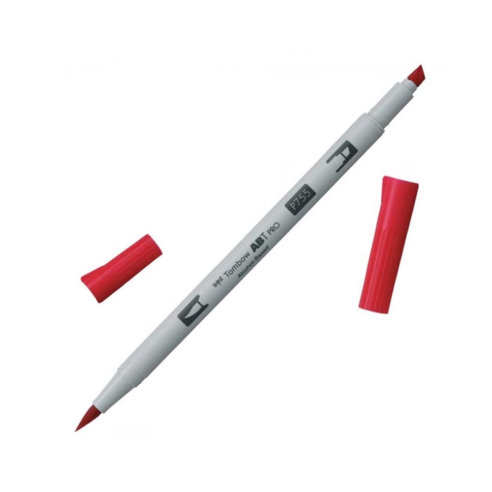 Tombow AB-T PRO Dual Brush Pen Grafik Kalemi Rubine Red 755