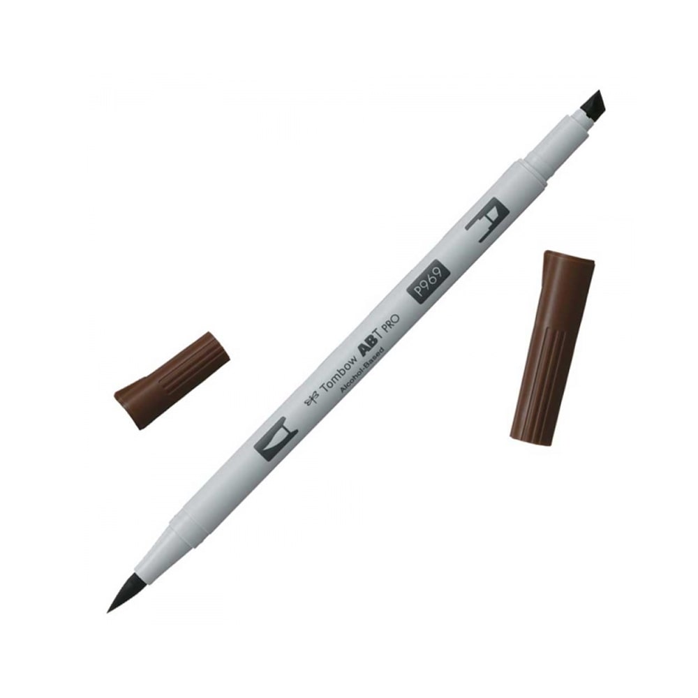Tombow AB-T PRO Dual Brush Pen Grafik Kalemi Chocolate 969