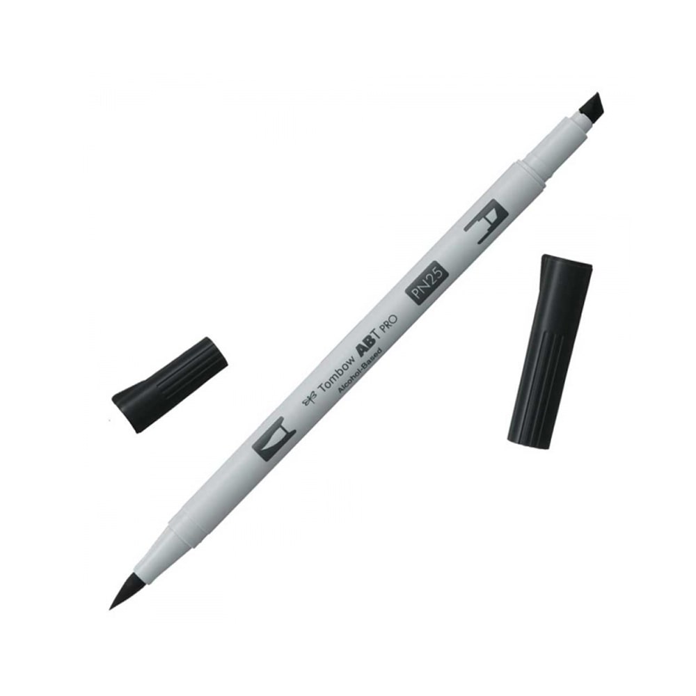 Tombow AB-T PRO Dual Brush Pen Grafik Kalemi Lamp Black N25