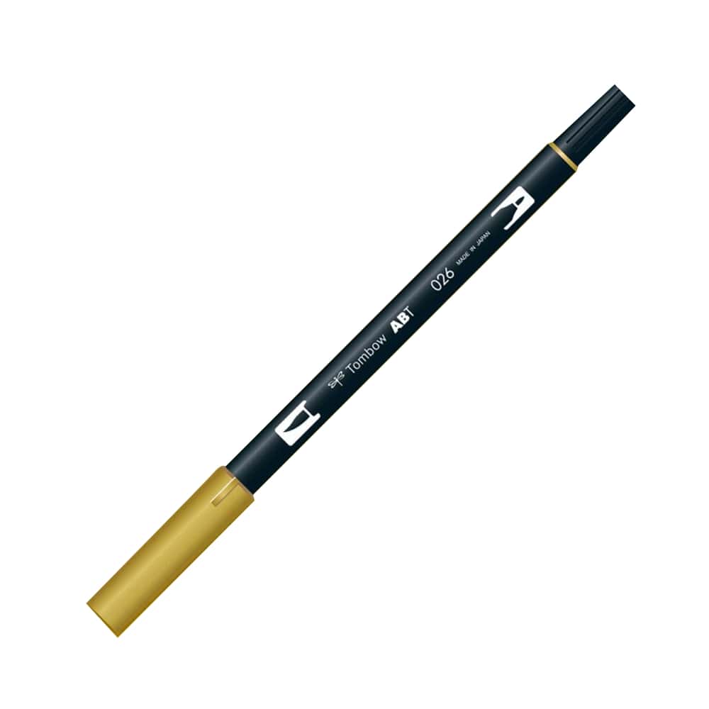Tombow AB-T Dual Brush Pen Grafik Kalemi Yellow Gold 026