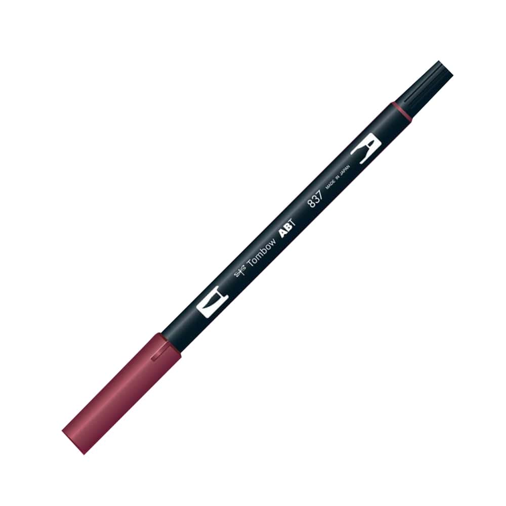 Tombow AB-T Dual Brush Pen Grafik Kalemi Wine Red 837