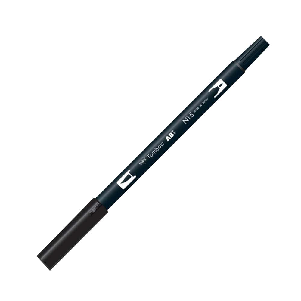 Tombow AB-T Dual Brush Pen Grafik Kalemi Black N15