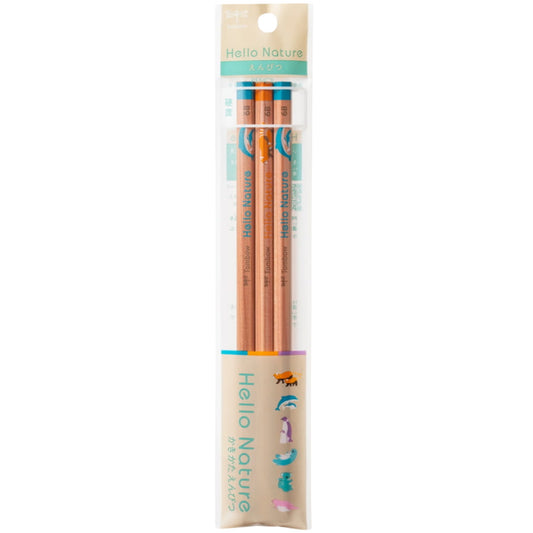 Tombow Hello Nature Ekolojik Dereceli Kurşun Kalem 6B Karışık (3 Adet)