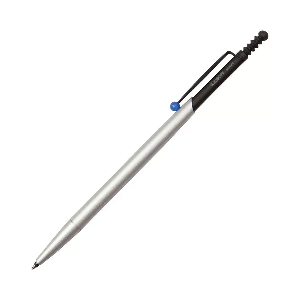 Tombow ZOOM 727 Tükenmez Kalem 0.7mm Karton Kutulu Gümüş / Siyah (Mavi Klips)