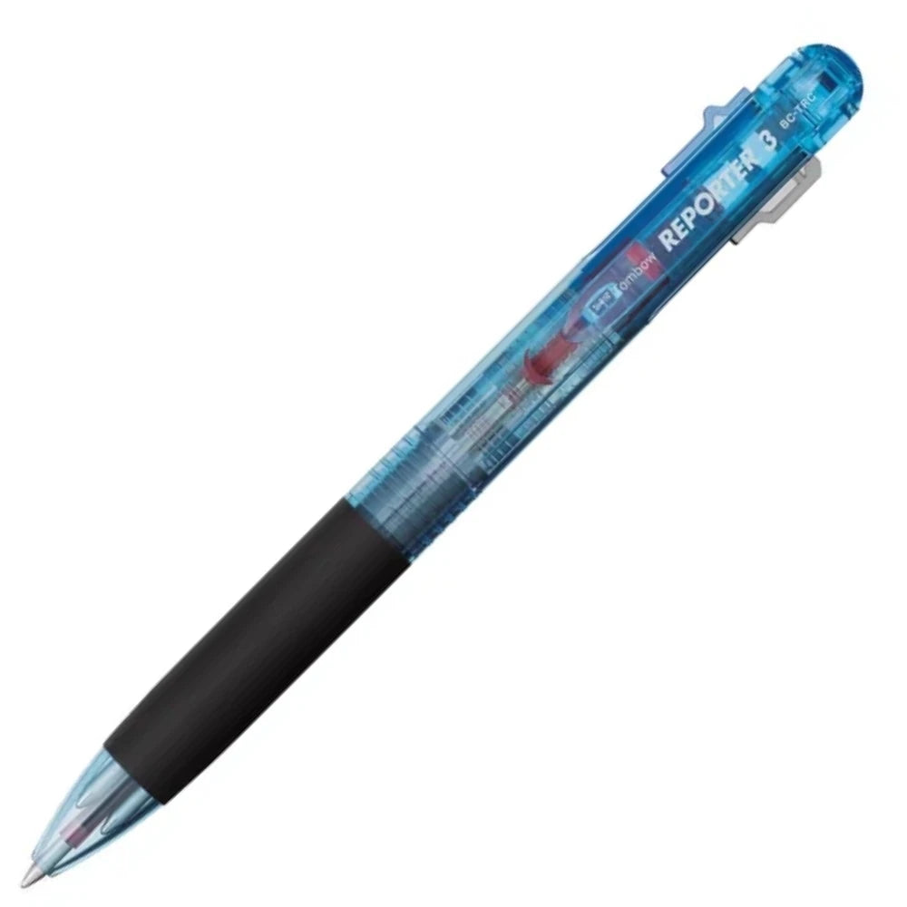 Tombow Reporter 3 Dört Renkli Tükenmez Kalem 0,7mm Şeffaf Mavi