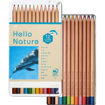 Tombow Hello Nature Boya Kalemi Seti Metal Kutulu 12 Renk Yunus