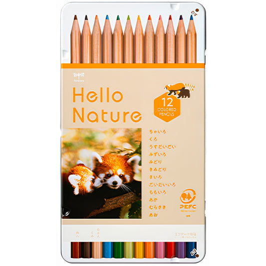 Tombow Hello Nature Boya Kalemi Seti Metal Kutulu 12 Renk Panda