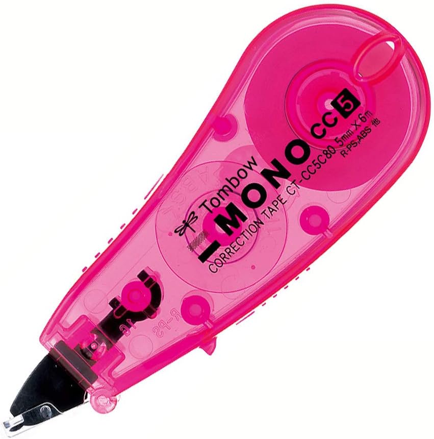 Tombow MONO CC Mini Şerit Silici 5mmx6m Şeffaf Pembe