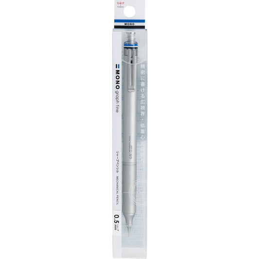 Tombow MONO Graph Fine Mekanik Kurşun Kalem 0,5mm PP Kutulu Gümüş