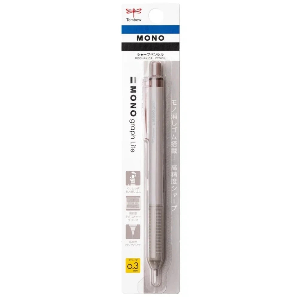 Tombow MONO Graph Lite Mekanik Kurşun Kalem 0,3mm Gri Kahve - Blisterli