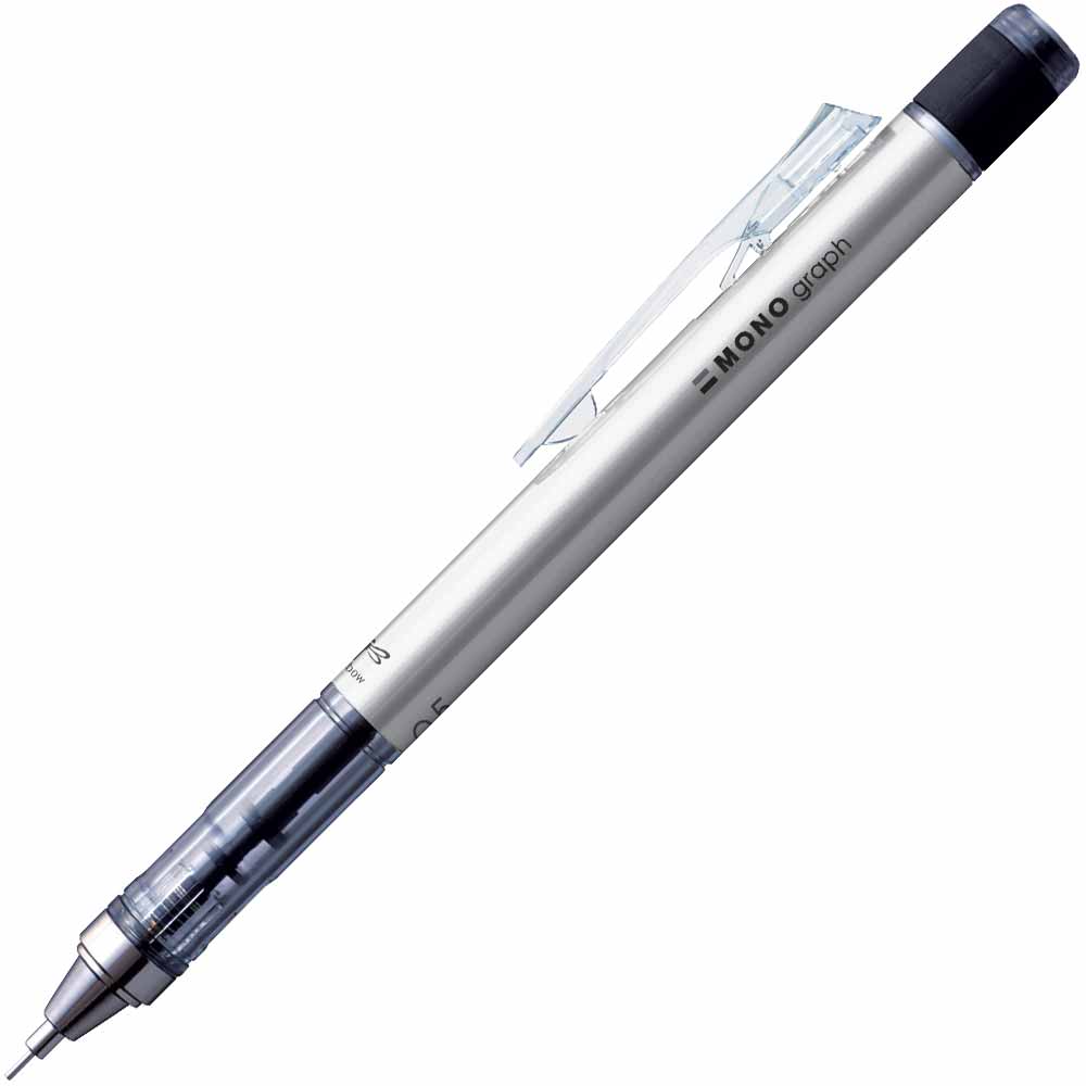 Tombow MONO Graph Metal Mekanik Kurşun Kalem 0.5mm Gümüş (Blisterli)
