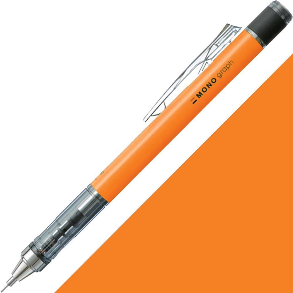 Tombow MONO Graph Neon Mekanik Kurşun Kalem 0.5mm Neon Turuncu (Blisterli)