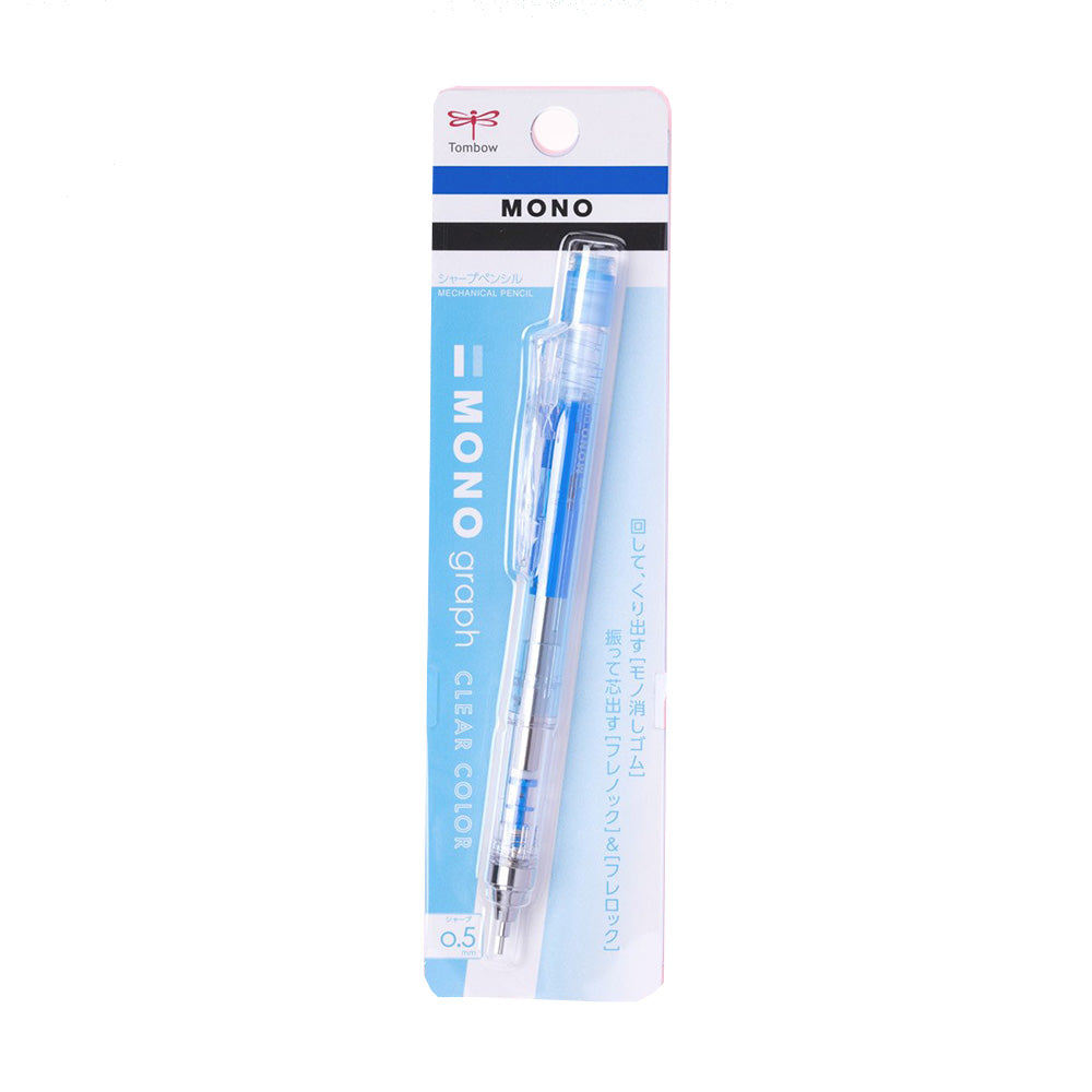 Tombow MONO Graph Mekanik Kurşun Kalem 0.5mm Şeffaf Mavi (Blisterli)