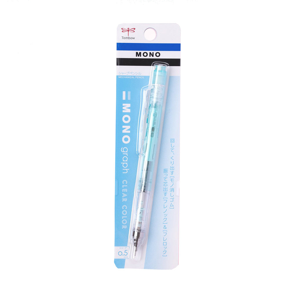 Tombow MONO Graph Mekanik Kurşun Kalem 0.5mm Şeffaf Nane (Blisterli)