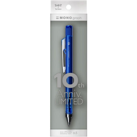 Tombow MONO Graph Neutral Mekanik Kurşun Kalem 0,5mm Blisterli Mavi (10. Yıl)