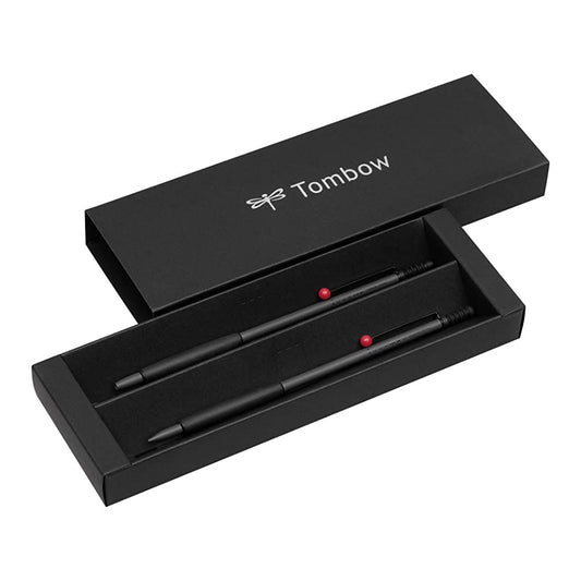 Tombow ZOOM 707 Tükenmez & Mekanik Kurşun Kalem Seti Karton Kutulu Gri/Siyah