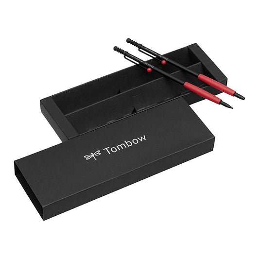 Tombow ZOOM 707 Tükenmez & Mekanik Kurşun Kalem Seti Karton Kutulu Siyah/Kırmızı