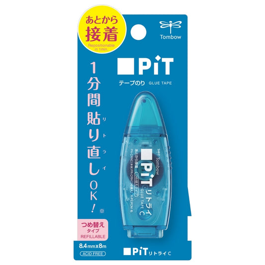 Tombow PiT Retry C Şerit Yapıştırıcı 8,4mmx8m Mavi