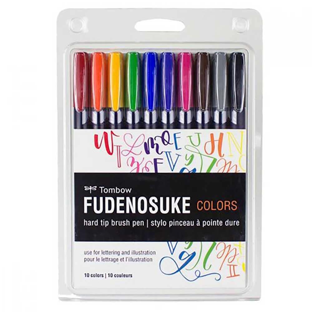 Tombow FUDENOSUKE Colors Sert Fırça Uçlu Çizim & Kaligrafi Kalemi Seti (10 renk)