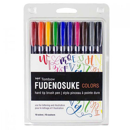Tombow FUDENOSUKE Colors Sert Fırça Uçlu Çizim & Kaligrafi Kalemi Seti (10 renk)