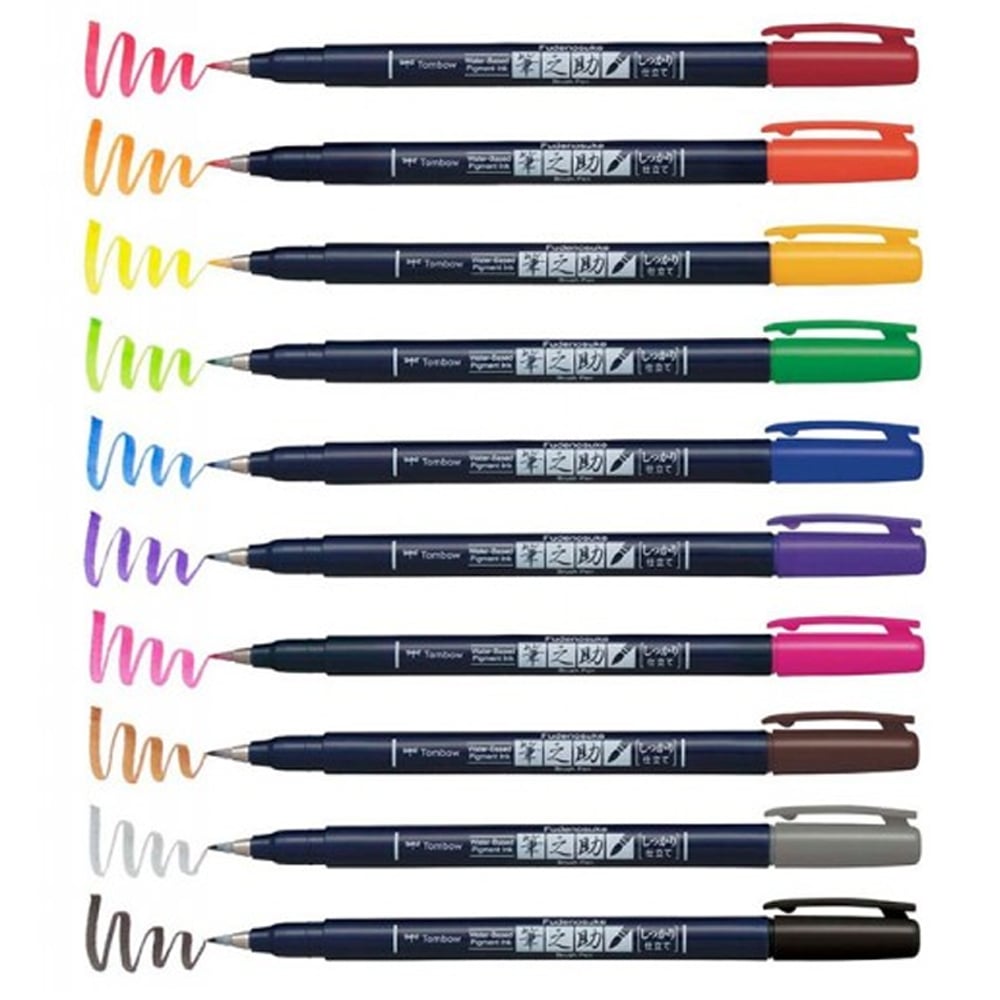 Tombow FUDENOSUKE Colors Sert Fırça Uçlu Çizim & Kaligrafi Kalemi Pembe 22
