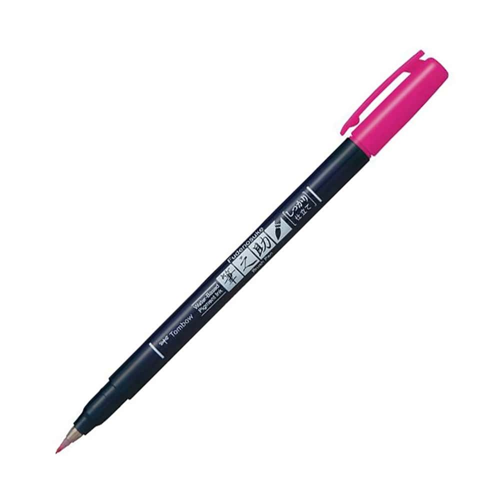 Tombow FUDENOSUKE Colors Sert Fırça Uçlu Çizim & Kaligrafi Kalemi Pembe 22