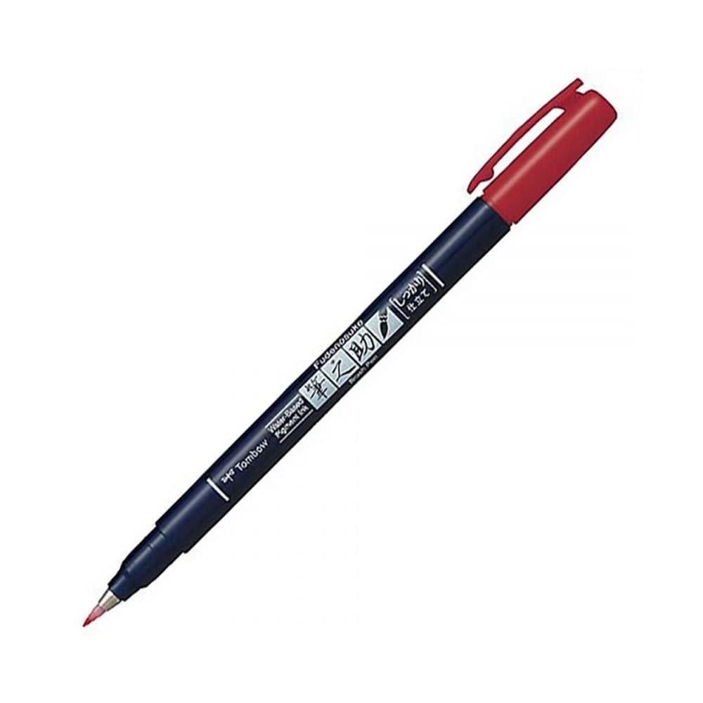 Tombow FUDENOSUKE Colors Sert Fırça Uçlu Çizim & Kaligrafi Kalemi Kırmızı 25