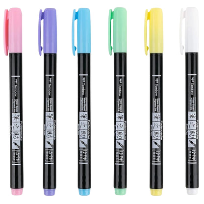Tombow FUDENOSUKE Colors Yumuşak Fırça Uçlu Çizim&Kaligrafi Kalemi Seti (6 Renk)