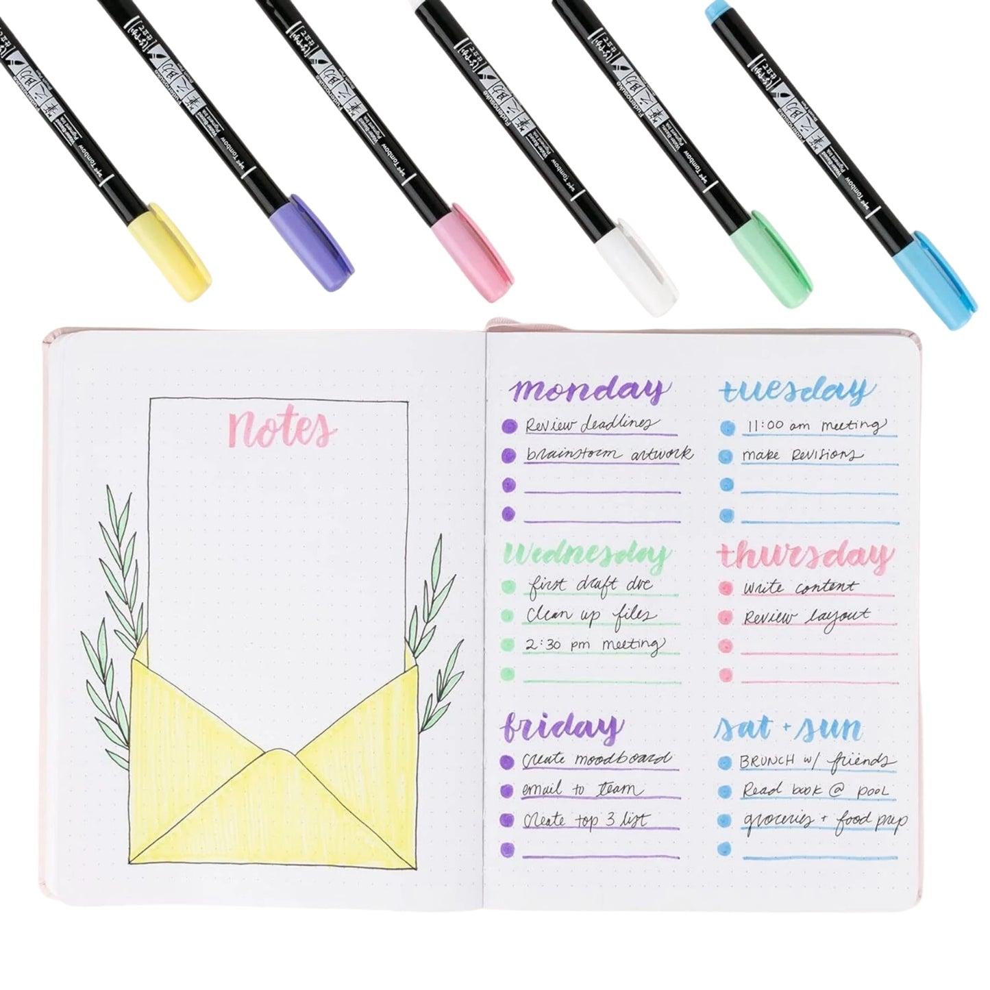 Tombow FUDENOSUKE Colors Yumuşak Fırça Uçlu Çizim&Kaligrafi Kalemi Seti (6 Renk)