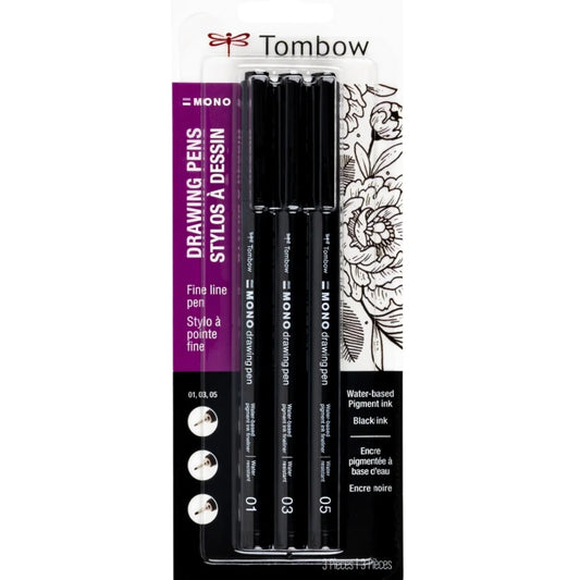Tombow MONO Çizim Kalemi Çizim Kalemi Seti (3 Uç Kalınlığı)