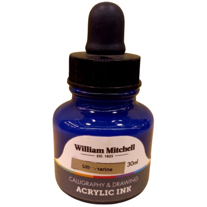 William Mitchell Acrylic Inks 30ml Ultramarine 00