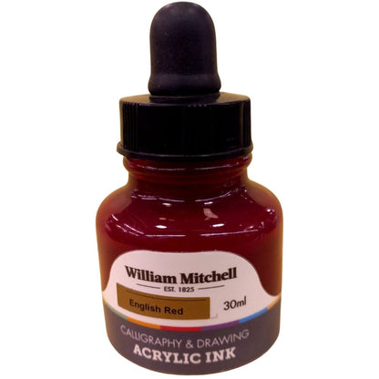 William Mitchell Acrylic Inks 30ml English Red 01