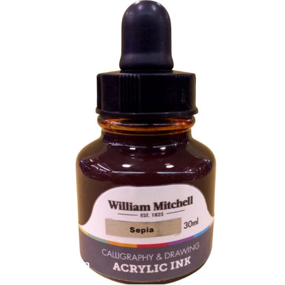William Mitchell Acrylic Inks 30ml Sepia 07