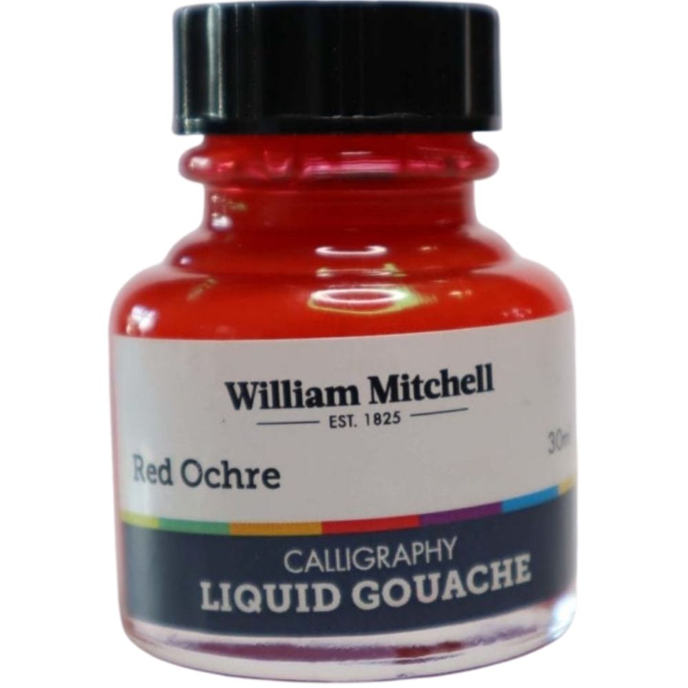 William Mitchell Liquid Gouache 30ml Red Ochre 009