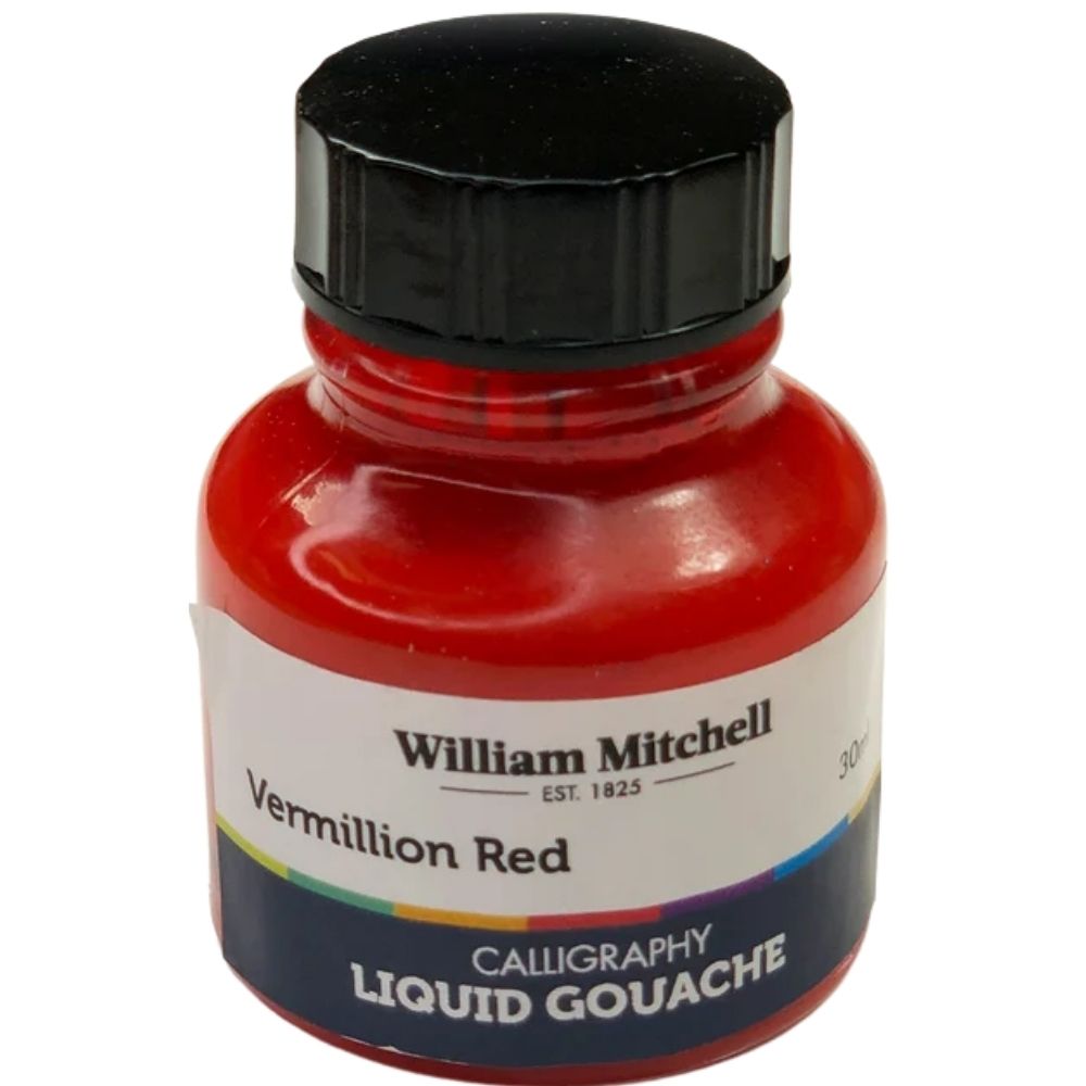 William Mitchell Liquid Gouache 30ml Vermillion Red 012