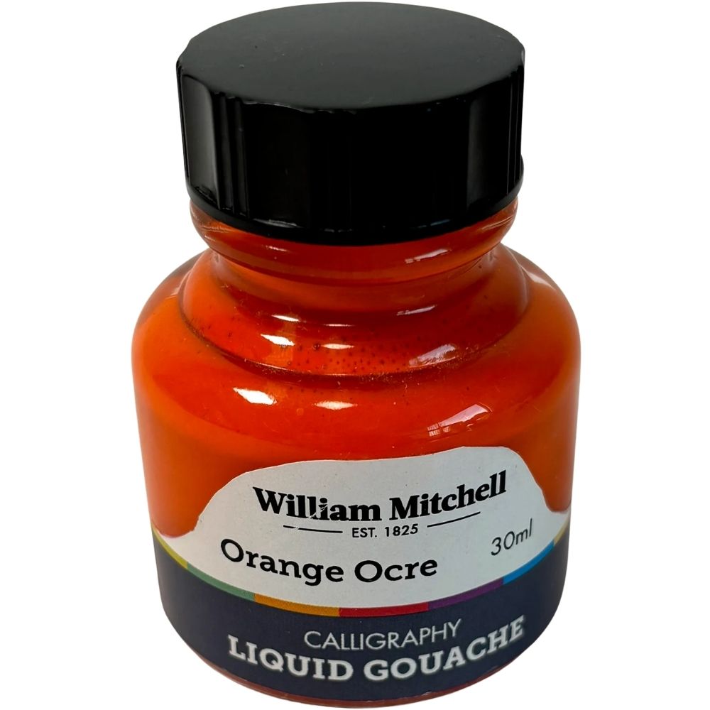 William Mitchell Liquid Gouache 30ml Orange Ochre 015