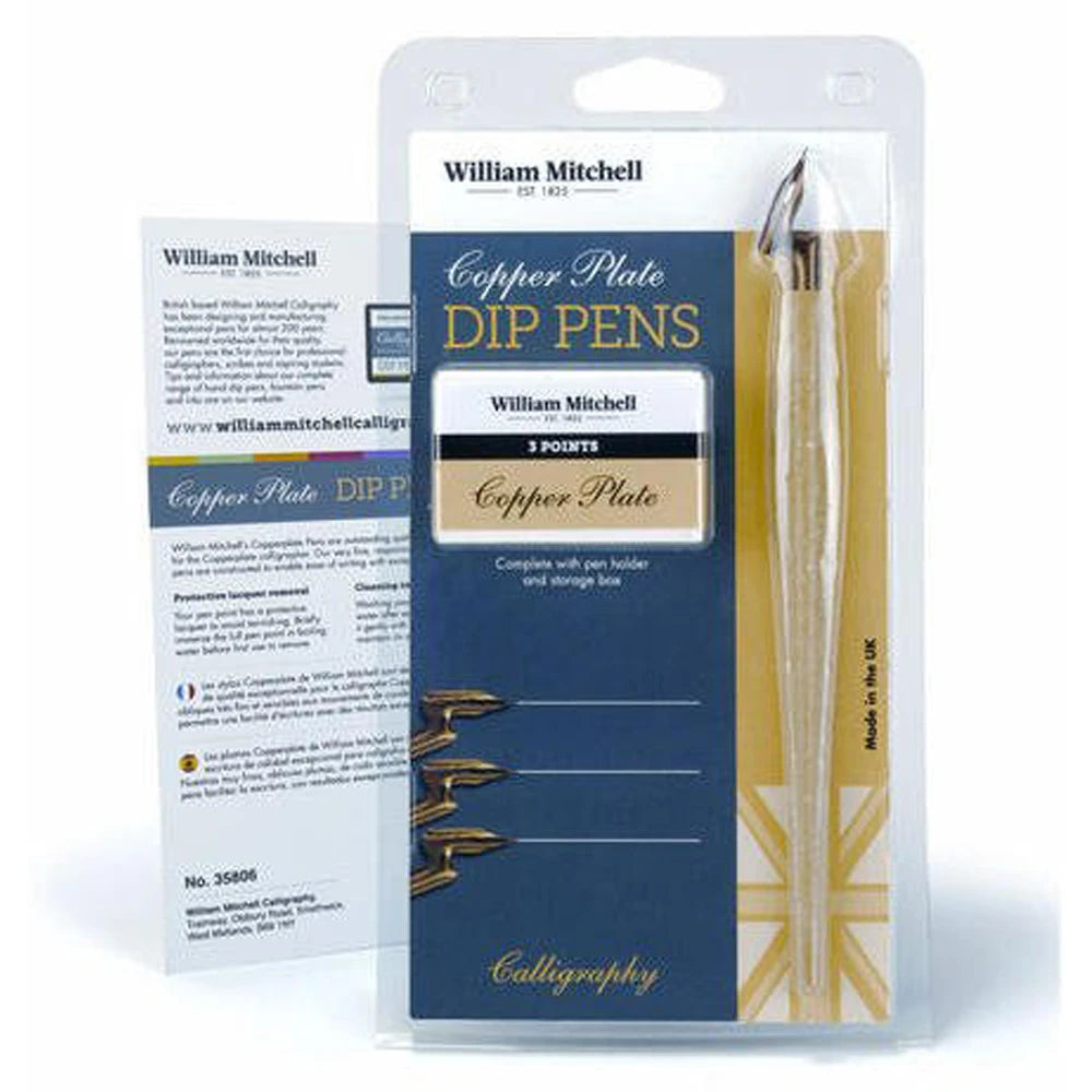William Mitchell Copperplate Dip Pens (3 Uç)