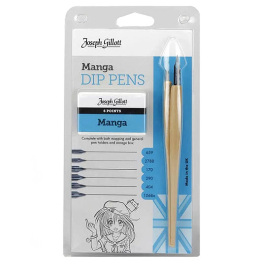 William Mitchell Joseph Gillott Manga Dip Pens (6 Uç +2 sap)