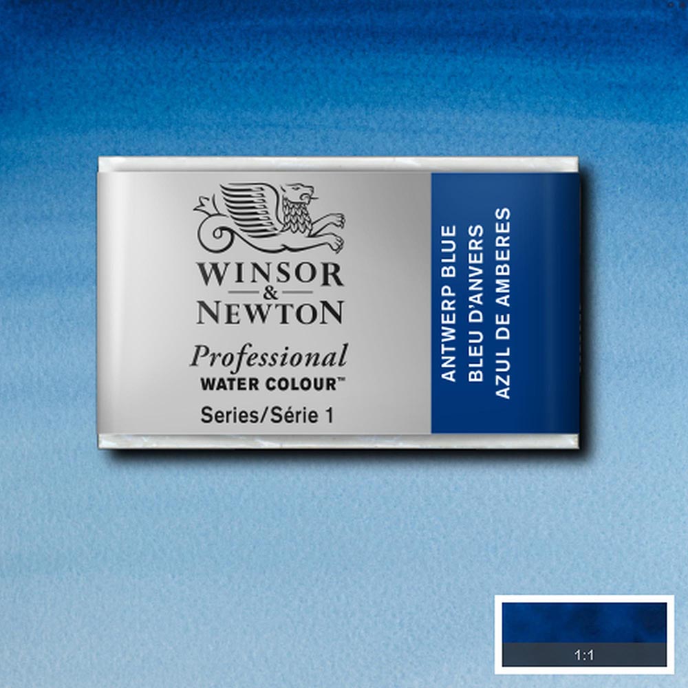 Winsor & Newton Professional Sulu Boya Antwerp Blue 010 S.1 (Tam Tablet)