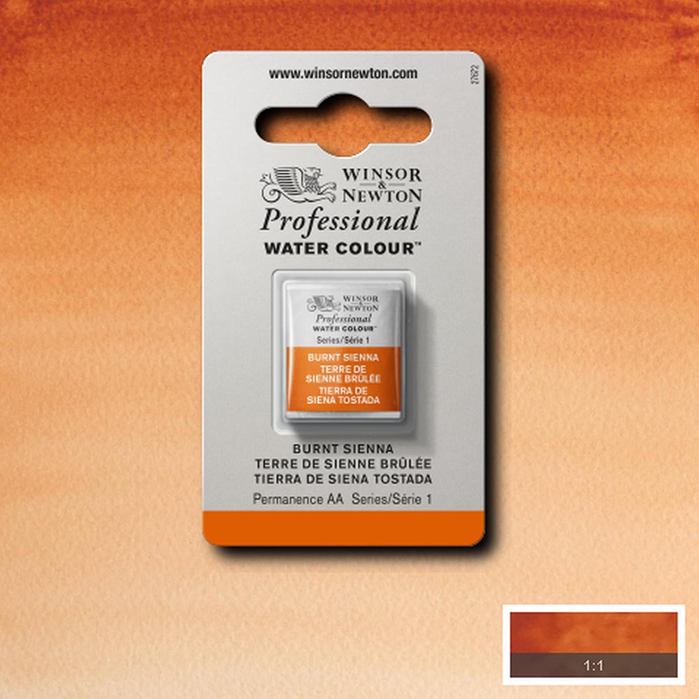 Winsor & Newton Professional Sulu Boya Burnt Sienna 074 S.1 (Yarım Tablet)
