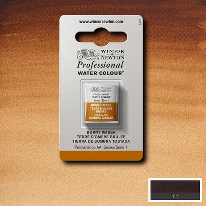 Winsor & Newton Professional Sulu Boya Burnt Umber 076 S.1 (Yarım Tablet)