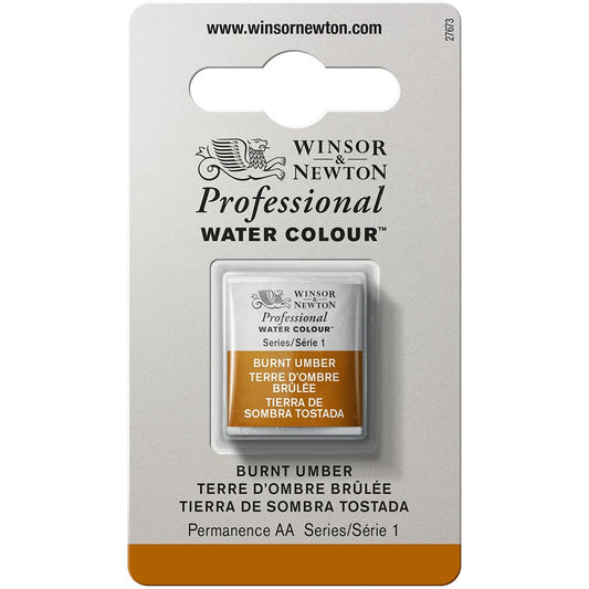 Winsor & Newton Professional Sulu Boya Burnt Umber 076 S.1 (Yarım Tablet)