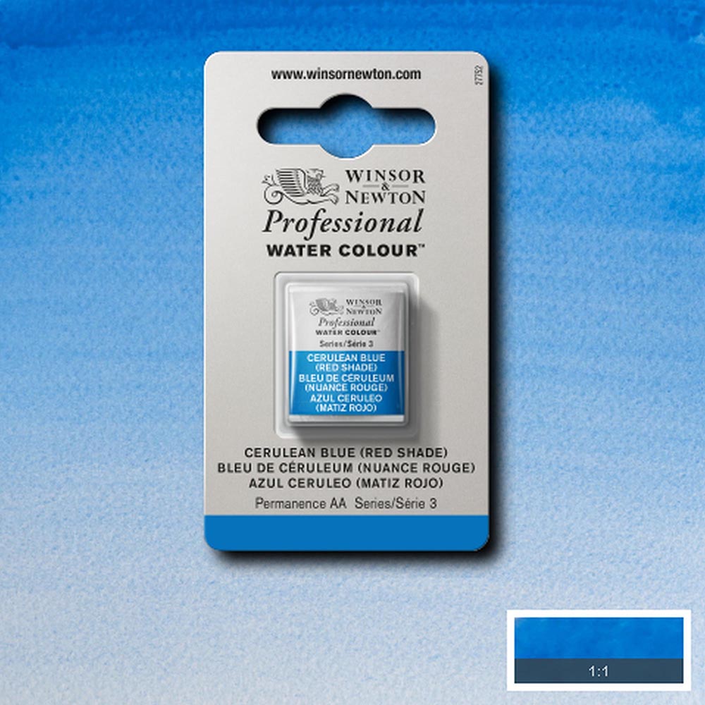 Winsor & Newton Professional Sulu Boya Cerulean Blue (Red Shade) 140 S.3 (Yarım Tablet)