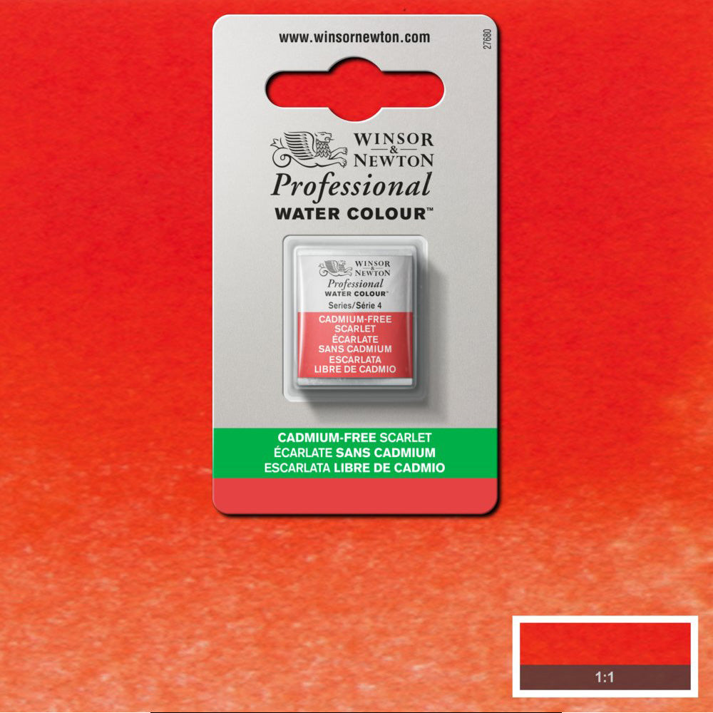 Winsor & Newton Professional Sulu Boya Cadmium-Free Scarlet 903 S.4 (Yarım Tablet)