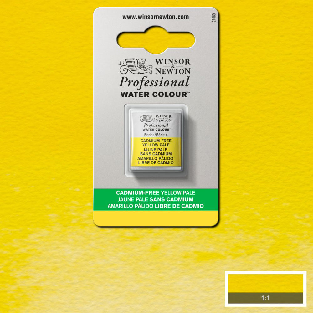 Winsor & Newton Professional Sulu Boya Cadmium-Free Yellow Pale 907 S.4 (Yarım Tablet)