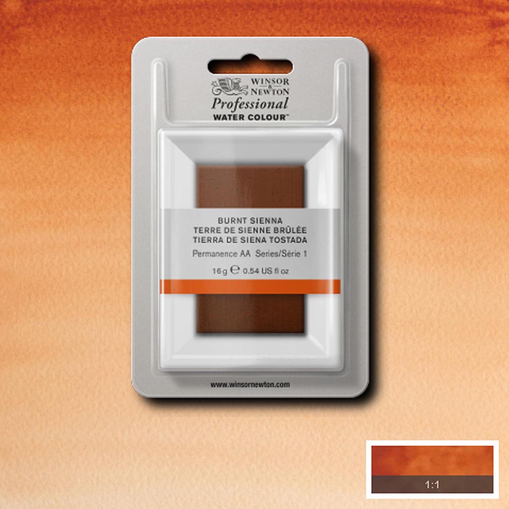 Winsor & Newton Professional Sulu Boya Burnt Sienna 074 S.1 (Dev Tablet)