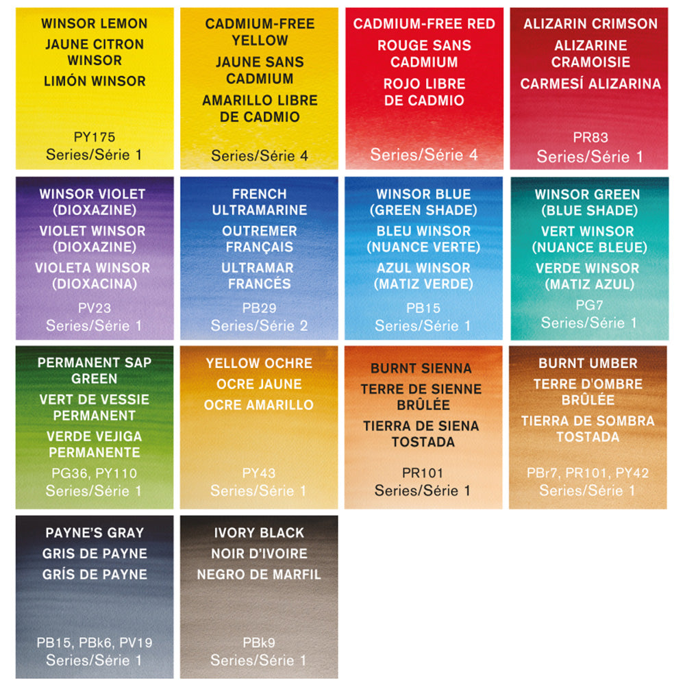 Winsor & Newton Professional Water Colour Compact Set (14 x Yarım Tablet Sulu Boya Seti)