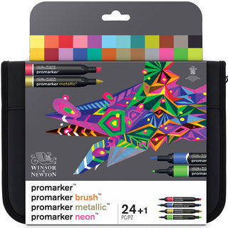 Winsor & Newton Promarker Çantalı Karışık Markör Seti (24 renk)